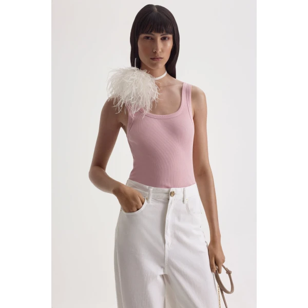 Scanlan Theodore Silk Cotton Singlet in Pink | Tops | Luxury Shoes 
