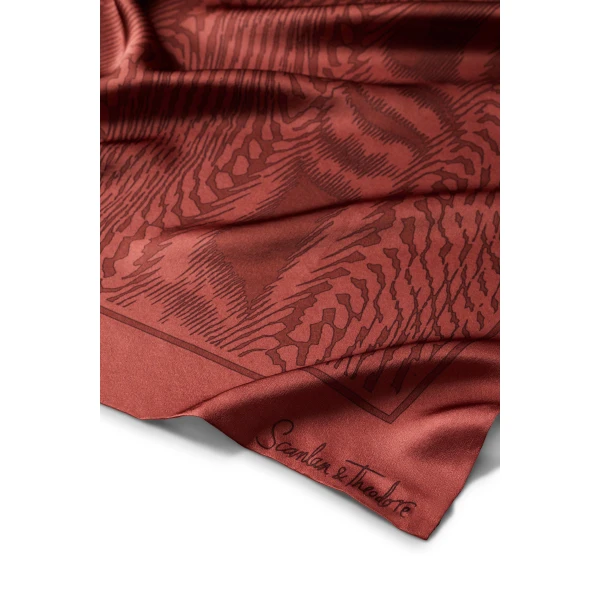 Scanlan Theodore Silk Desert Scarf in Chocolate | Scarves | Luxury Shoes 