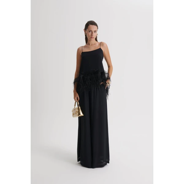 Scanlan Theodore Silk Georgette Soft Trouser in Black | Pants | Luxury Shoes 