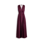 Scanlan Theodore Silk Jacquard Gather Dress in Bordeaux Scanlan Theodore Silk Jacquard Gather Dress in Bordeaux | Maxi Dresses | Luxury Shoes