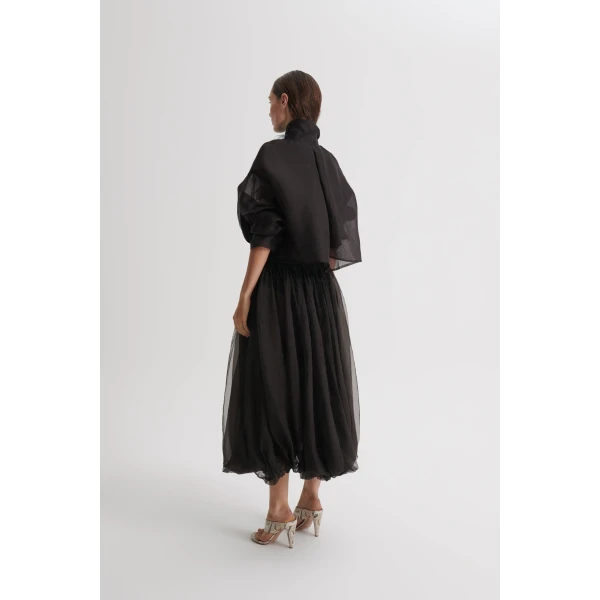 Scanlan Theodore Silk Organza Bomber in Bitter Chocolate | Jackets | Luxury Shoes 