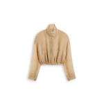 Scanlan Theodore Silk Organza Bomber in Champagne | Jackets | Luxury Shoes 