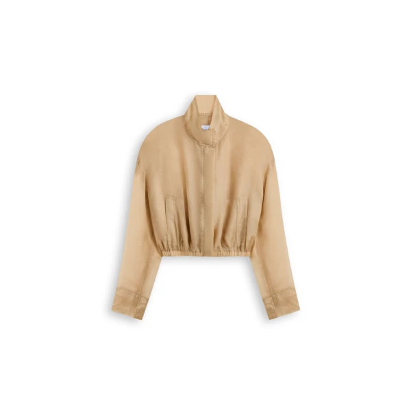 Silk Organza Bomber in Champagne