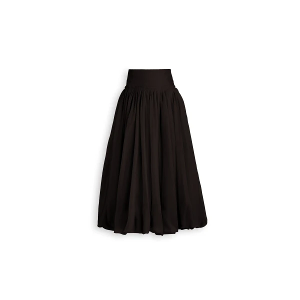 Silk Organza Bubble Skirt in Bitter Chocolate