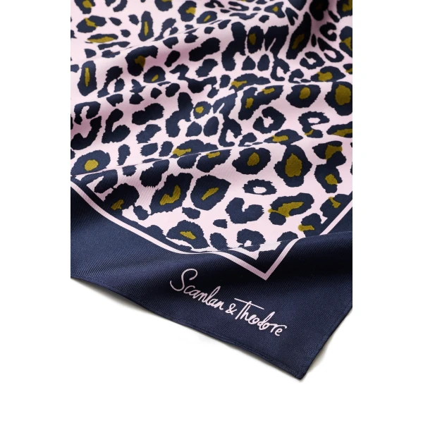 Scanlan Theodore Silk Twill Animal Scarf in Pink | Scarves | Luxury Shoes 