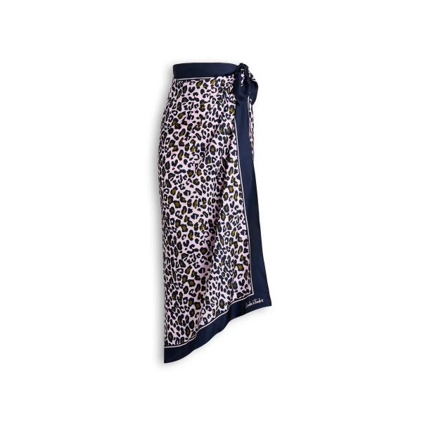 Silk Twill Animal Scarf in Pink