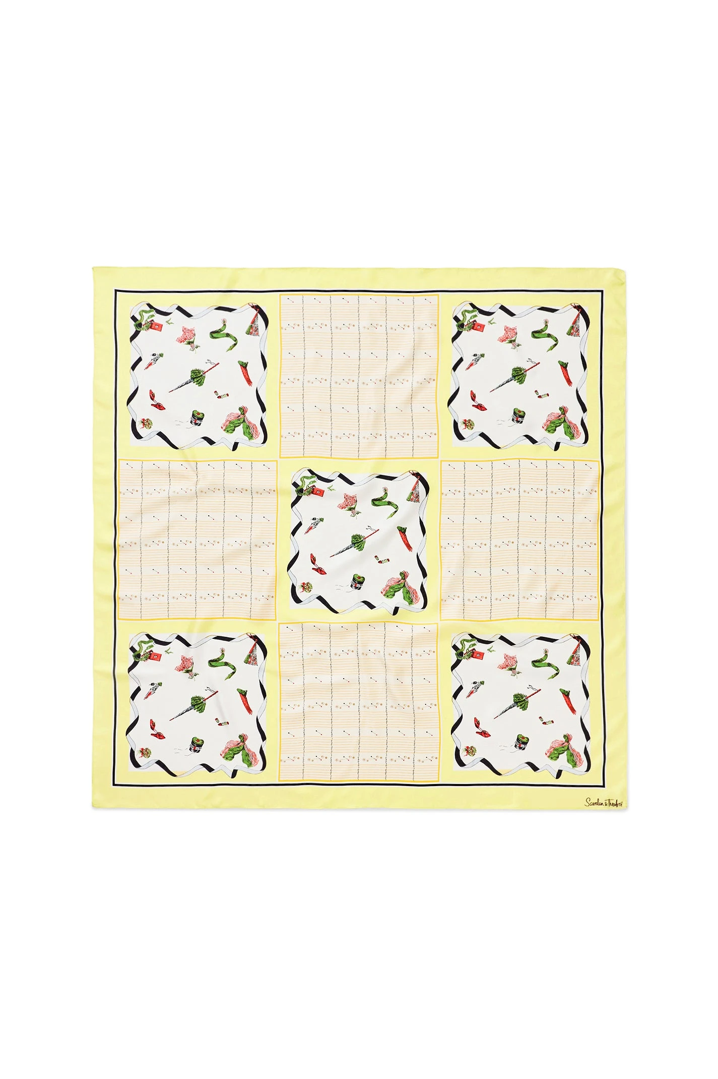 Scanlan Theodore Silk Twill Scarf in Limoncello at Luxury Shoes Scanlan Theodore Silk Twill Scarf in Limoncello