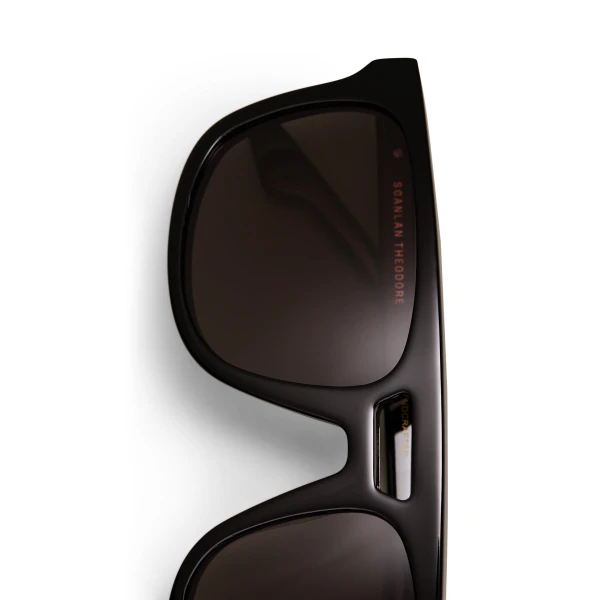 Scanlan Theodore Slim Aviator Sunglasses in Black | Sunglasses | Luxury Shoes 
