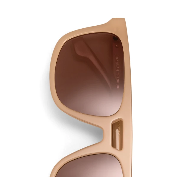 Scanlan Theodore Slim Aviator Sunglasses in Milky Brown | Sunglasses | Luxury Shoes 