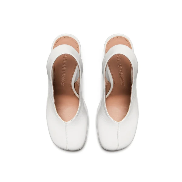 Scanlan Theodore Square Toe Slingback 9.5 in Cloud | Heels | Luxury Shoes 