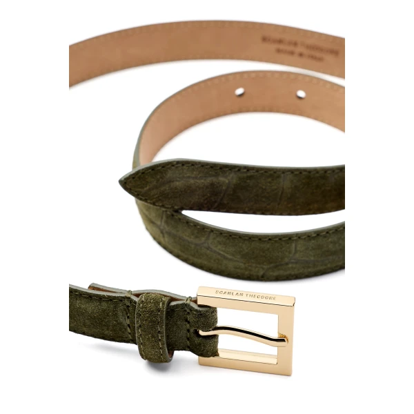Scanlan Theodore Squared Buckle Belt 2 cm in Jungle | Belts | Luxury Shoes 