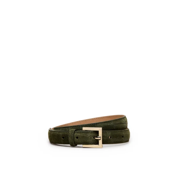 Squared Buckle Belt 2 cm in Jungle