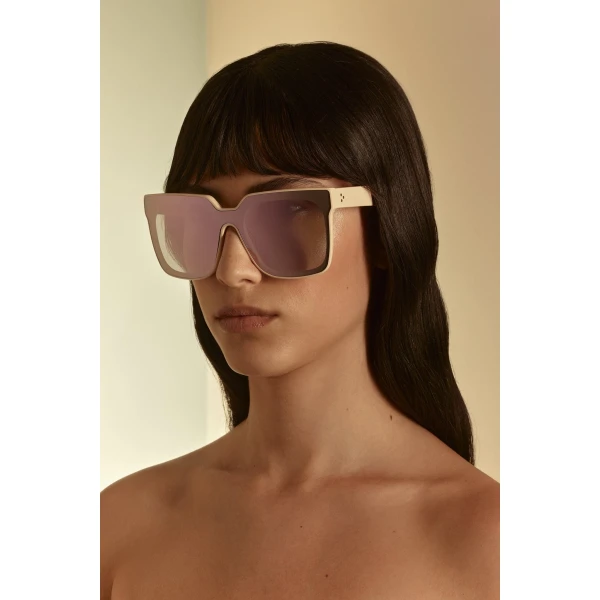 Scanlan Theodore Squared Sunglasses in Cream Pink | Sunglasses | Luxury Shoes 