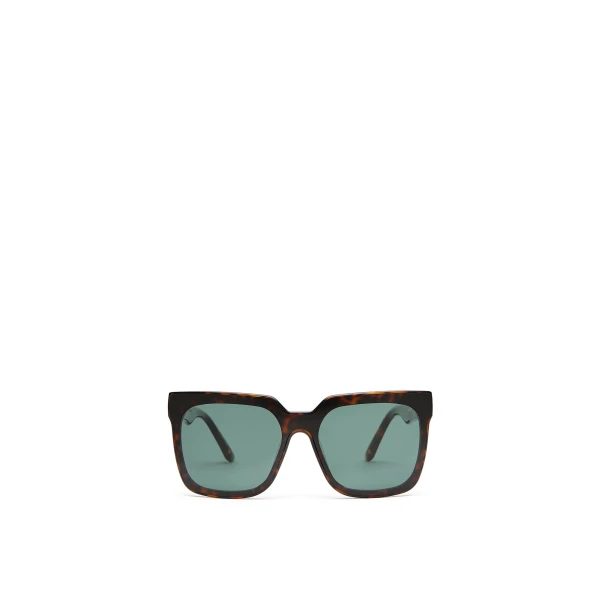 Squared Sunglasses in Tortoise Green