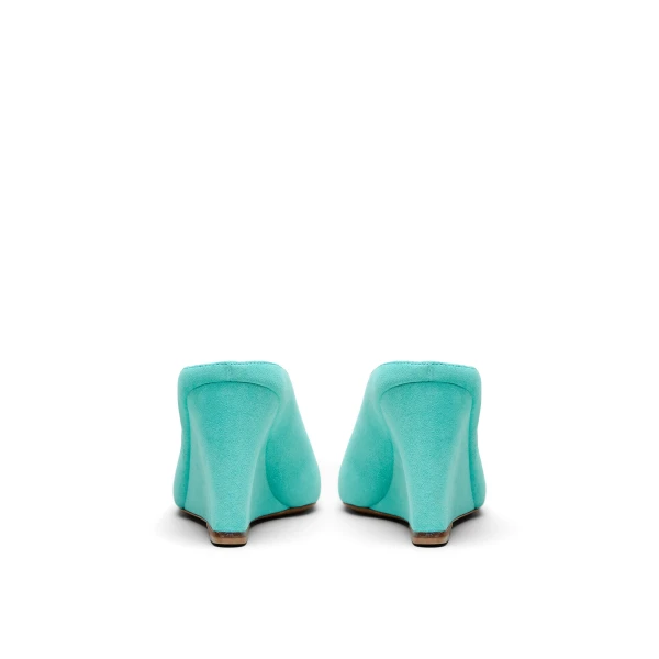 Scanlan Theodore Suede Mule Wedge 9.5 in Opal