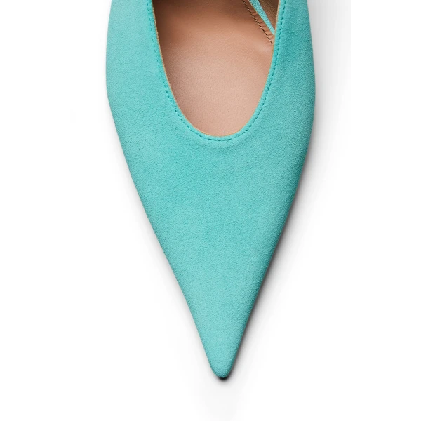 Scanlan Theodore Suede Mule Wedge 9.5 in Opal