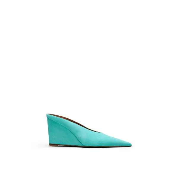 Suede Mule Wedge 9.5 in Opal