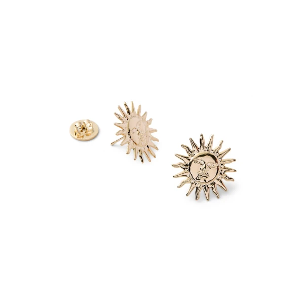 Scanlan Theodore Sun Studs in Light Gold | Earrings | Luxury Shoes 