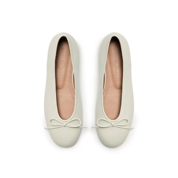 Scanlan Theodore Tailored Ballet Flat in Stone | Flats | Luxury Shoes 