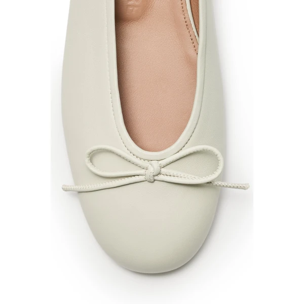 Scanlan Theodore Tailored Ballet Flat in Stone | Flats | Luxury Shoes 