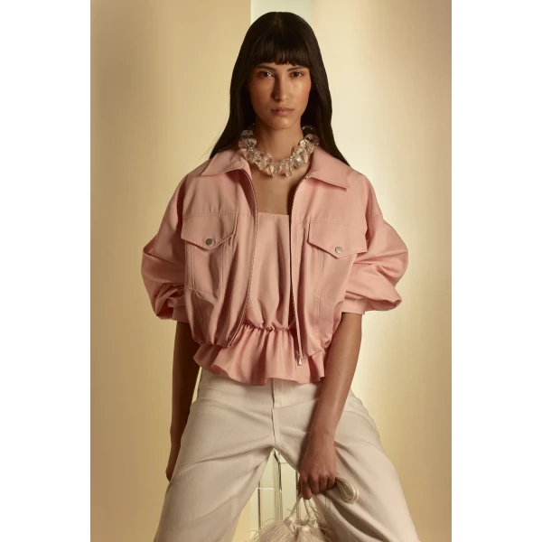 Scanlan Theodore Tech Bomber in Pink | Jackets | Luxury Shoes 