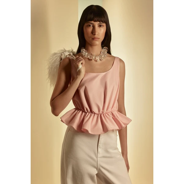 Scanlan Theodore Tech Peplum Top in Pink | Tops | Luxury Shoes 