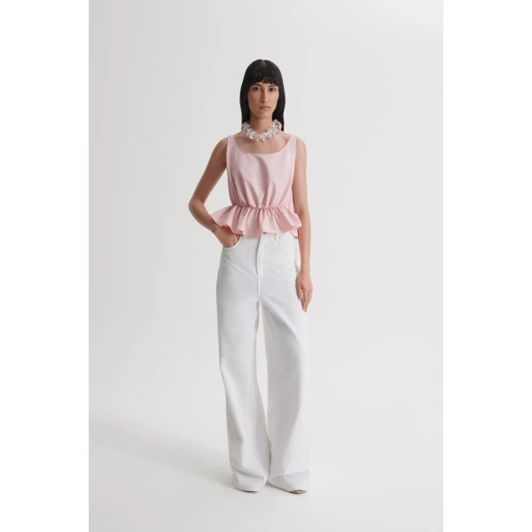 Scanlan Theodore Tech Peplum Top in Pink | Tops | Luxury Shoes 