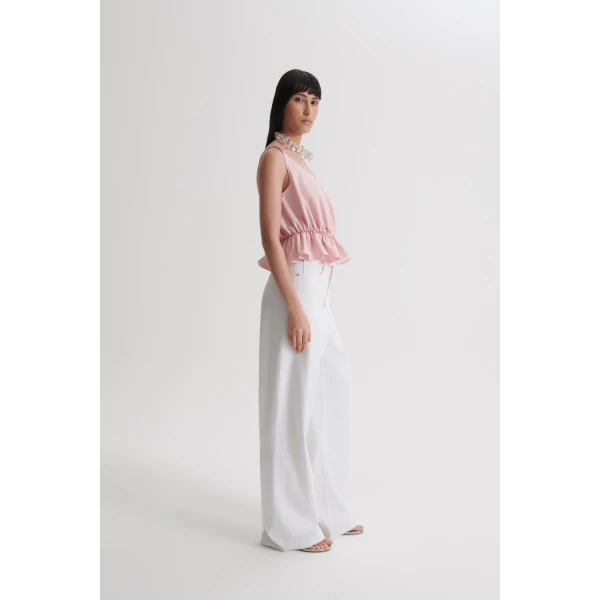 Scanlan Theodore Tech Peplum Top in Pink | Tops | Luxury Shoes 