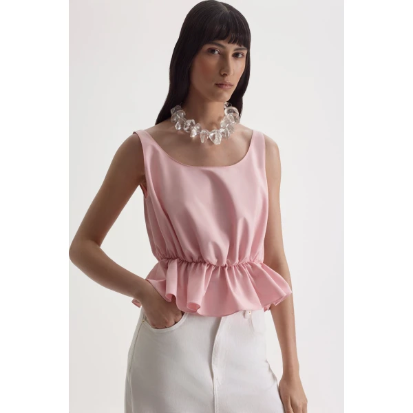 Scanlan Theodore Tech Peplum Top in Pink | Tops | Luxury Shoes 