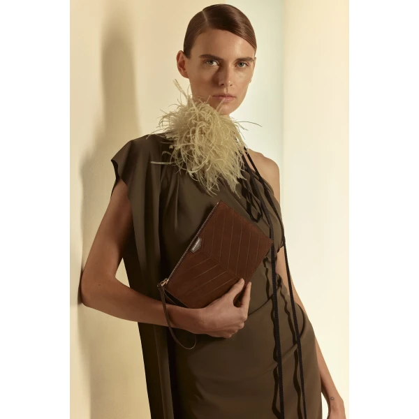 Scanlan Theodore The Athos Flat Pouch in Caffe | Clutch Bags | Luxury Shoes 