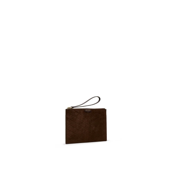 Scanlan Theodore The Athos Flat Pouch in Caffe | Clutch Bags | Luxury Shoes 