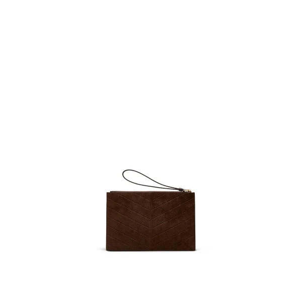 Scanlan Theodore The Athos Flat Pouch in Caffe | Clutch Bags | Luxury Shoes 