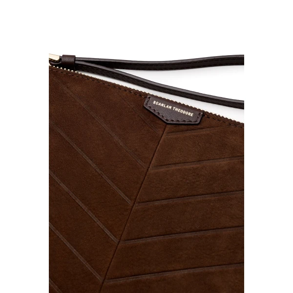 Scanlan Theodore The Athos Flat Pouch in Caffe | Clutch Bags | Luxury Shoes 