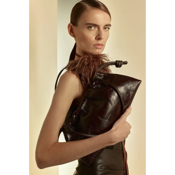 Scanlan Theodore The Athos Trapeze in Mogano | Shoulder & Crossbody Bags | Luxury Shoes 