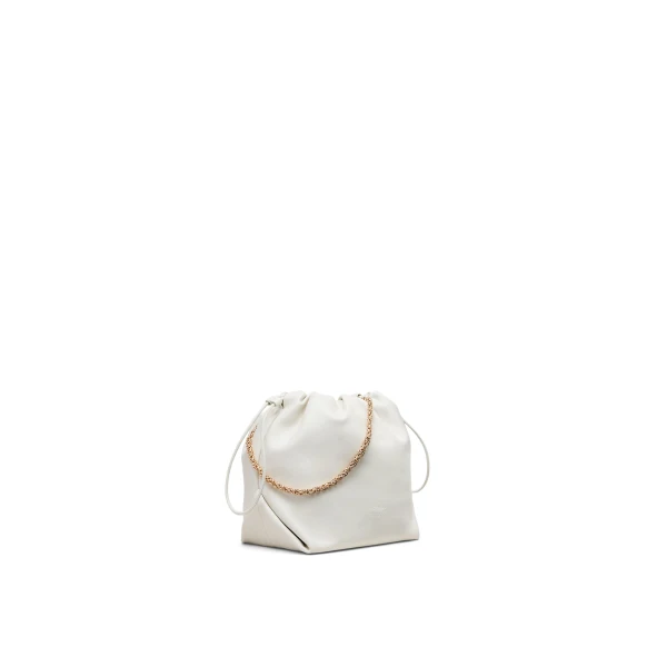 Scanlan Theodore The Leather Drawstring Bag in Parchment | Bucket Bags | Luxury Shoes 