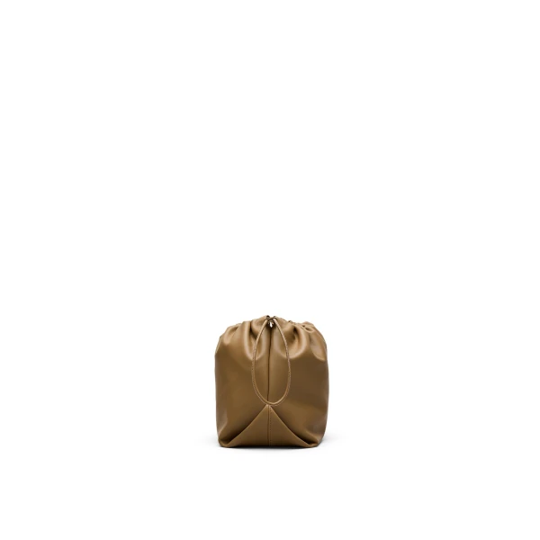 Scanlan Theodore The Leather Drawstring Bag in Sandstone | Bucket Bags | Luxury Shoes 