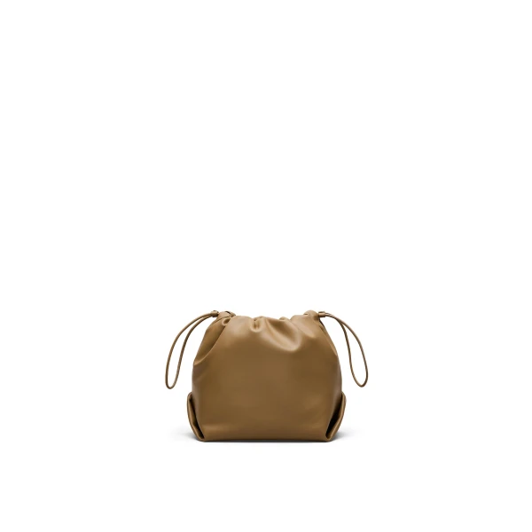 Scanlan Theodore The Leather Drawstring Bag in Sandstone | Bucket Bags | Luxury Shoes 