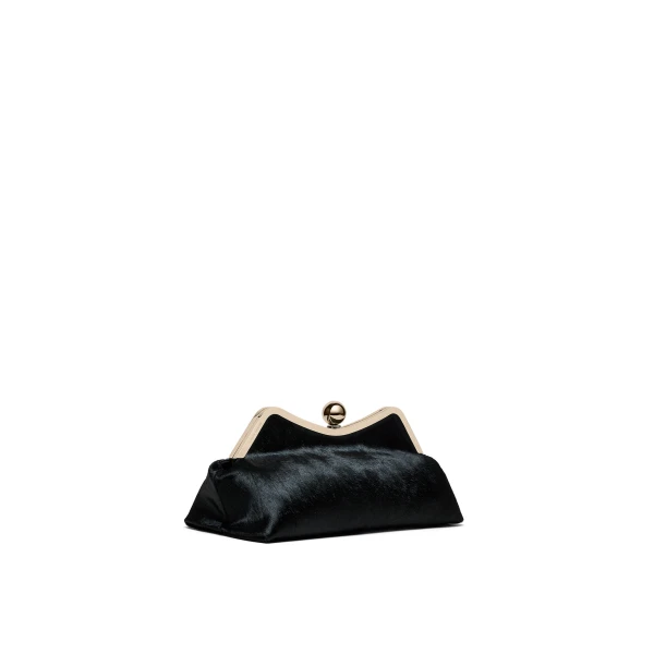 Scanlan Theodore The Lip Frame Clutch in Black | Clutch Bags | Luxury Shoes 