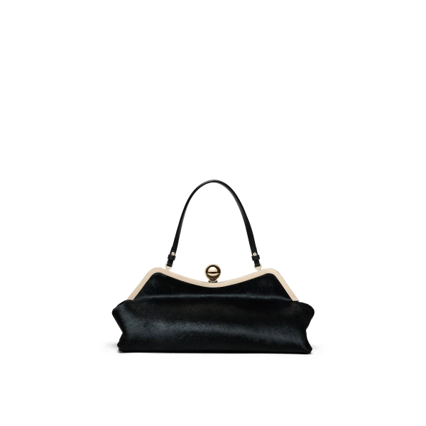 Scanlan Theodore The Lip Frame Clutch in Black | Clutch Bags | Luxury Shoes 