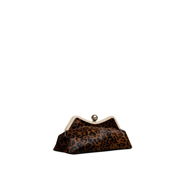 Scanlan Theodore The Lip Frame Clutch in Sahara Print | Clutch Bags | Luxury Shoes 