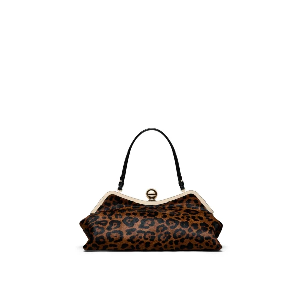 The Lip Frame Clutch in Sahara Print