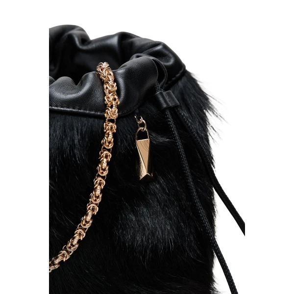 Scanlan Theodore The Toscana Drawstring Bag in Black | Bucket Bags | Luxury Shoes 