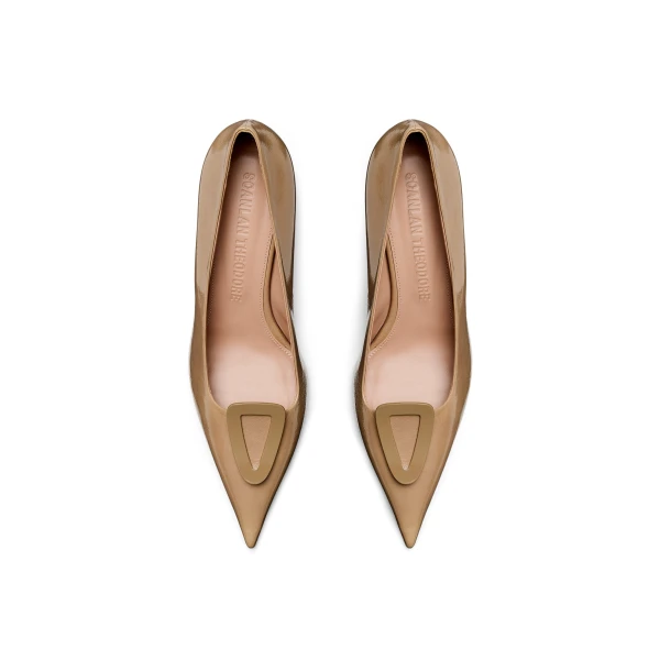 Scanlan Theodore Triangle Frame Pump 6 in Caramel | Heels | Luxury Shoes 
