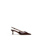 Scanlan Theodore Triangle Frame Slingback 6 in Almond | Heels | Luxury Shoes 