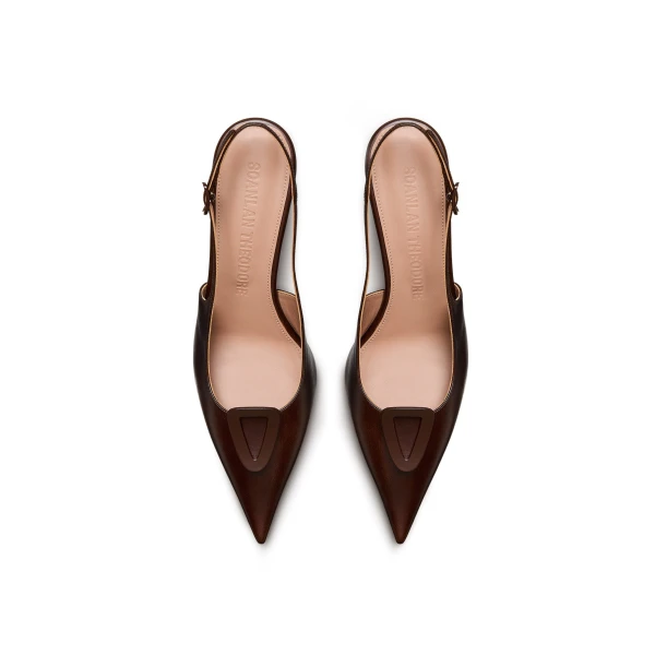 Scanlan Theodore Triangle Frame Slingback 6 in Almond | Heels | Luxury Shoes 
