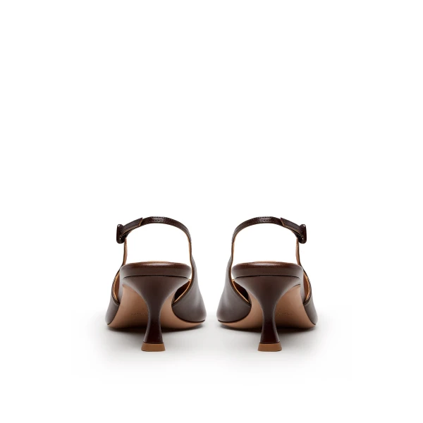 Scanlan Theodore Triangle Frame Slingback 6 in Almond | Heels | Luxury Shoes 