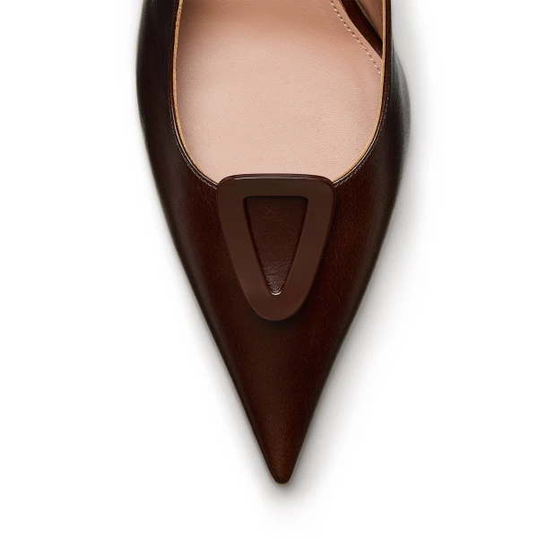 Scanlan Theodore Triangle Frame Slingback 6 in Almond | Heels | Luxury Shoes 
