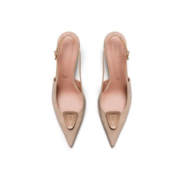 Scanlan Theodore Triangle Frame Slingback 6 in Sable | Heels | Luxury Shoes 