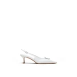Scanlan Theodore Triangle Frame Slingback 6 in White | Heels | Luxury Shoes 