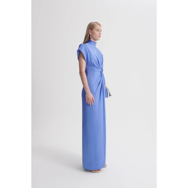 Scanlan Theodore Turban Gown in Blue Bird | Evening Gowns | Luxury Shoes 